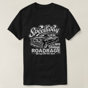 Camiseta Corrida de Carro Clássico em Pista Vintage Gráfico