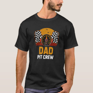 Camiseta Corrida de Carro de Carro com Carro de Pit do Pai