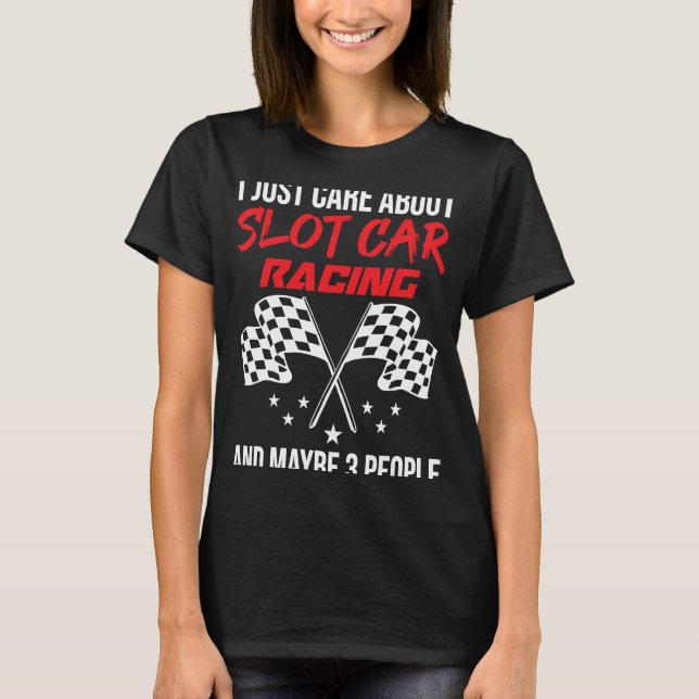 Camiseta Corrida de carro de slot e 3 Pessoas (Frente)