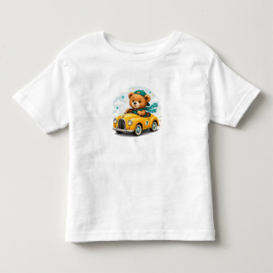 Camiseta Corrida de Carro do Ursinho de Pelúcia Fofo para C