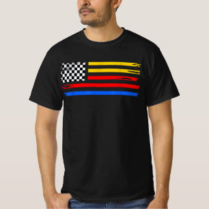 Camiseta Corrida de Carros US Flag Se Você Não é o Primeiro
