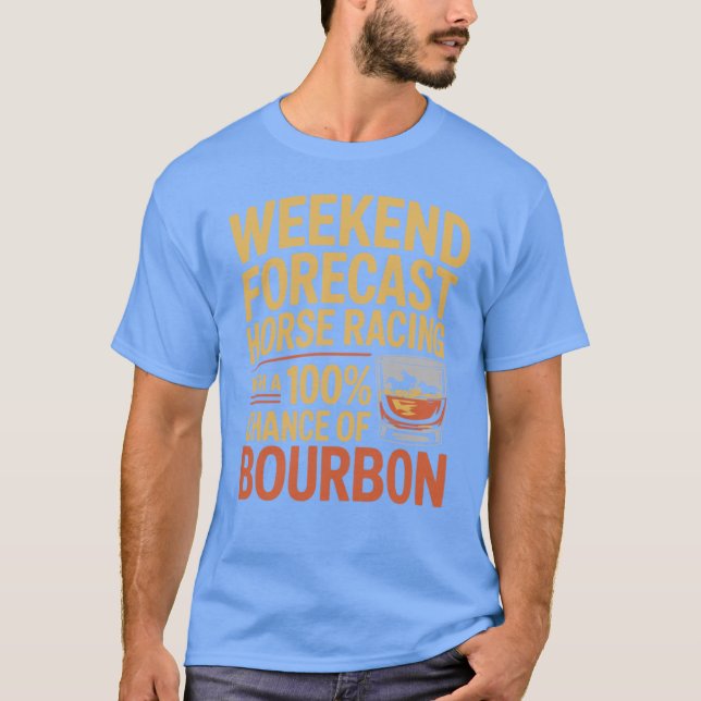 Camiseta Corrida de Cavalos e Bourbon Engraçado Der (Frente)