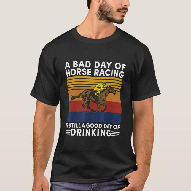 Camiseta Corrida De Cavalos E Cerveja De Trilha De Corrida  (Frente)