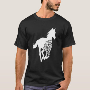 Camiseta Corrida de Cavalos Montando Flores Celeiro Equitaç
