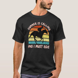 Camiseta Corrida de Cavalos Retrô Vintage Verão Está Chaman
