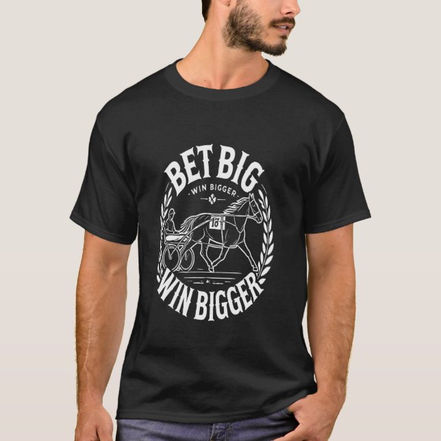 Camiseta Corrida de Cavalos Trotador Corrida com Arreios Ho (Frente)