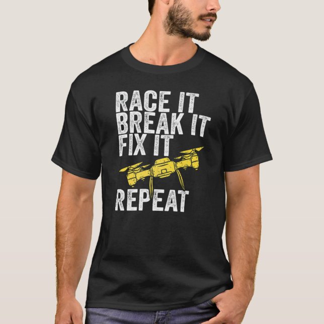 Camiseta Corrida De Drone Quadcopter Para Piloto Multicompu (Frente)