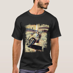 Camiseta Corrida de Motocicleta em Jornal Antigo