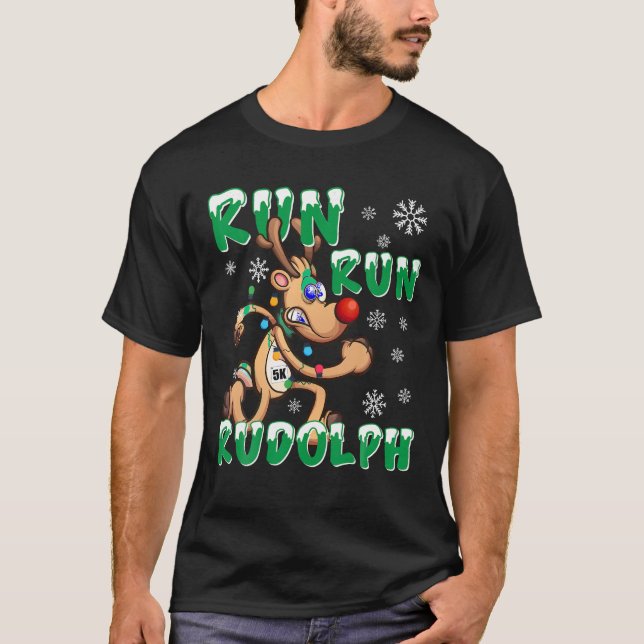 Camiseta Corrida de Natal de 5K Executar Equipe de Feriado  (Frente)