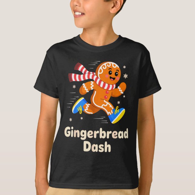 Camiseta Corrida de Natal Gingerbread Dash Mar (Frente)