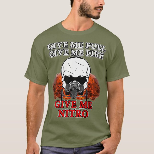 Camiseta Corrida de Nitro Dragsters Principais de Combustív (Frente)