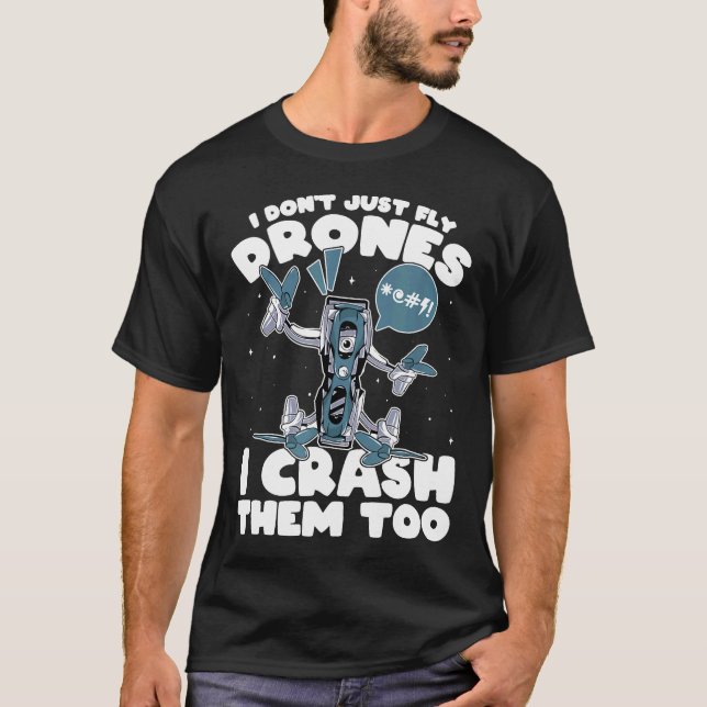 Camiseta Corrida de Quadros Eu não apenas sobrevoo drones d (Frente)