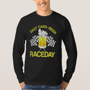 Camiseta Corrida de Rastreio Rápido de Carros de Cerveja