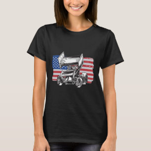 Camiseta Corrida de Sprint Car EUA Bandeira
