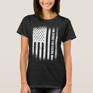 Camiseta Corrida de Sprint Car Sport Us Flag 1