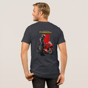 Camiseta Corrida de Superbike Paixão Máxima Gráfico de Moto