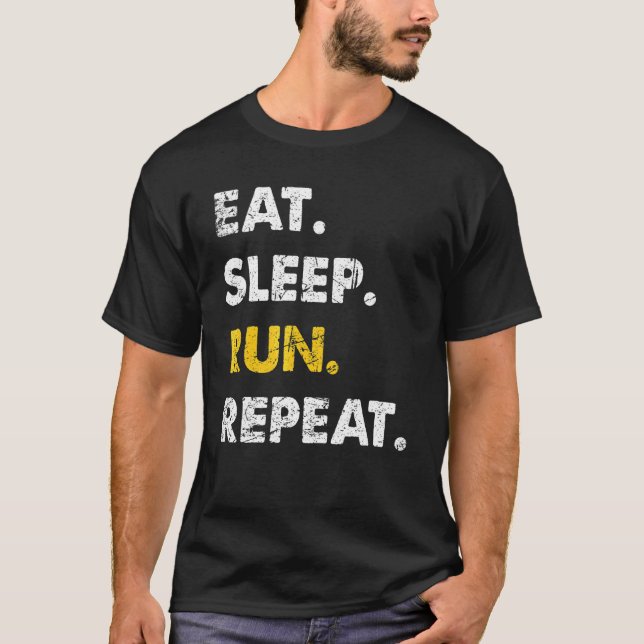 Camiseta Corrida do Runner Comer Suspensão Repetir (Frente)