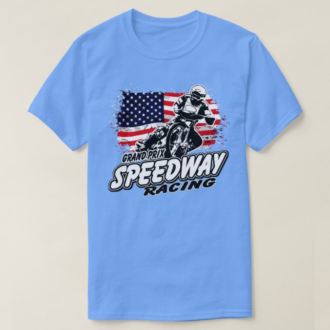 Camiseta Corrida em autoestrada American Flag Flat rack Rac (Frente do Design)