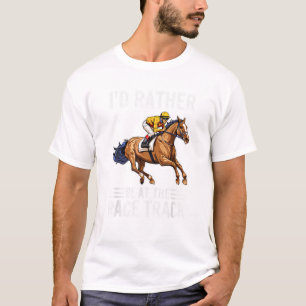 Camiseta Corrida Engraçada Raça Cavalo Corrida Para Homens