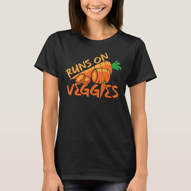 Camiseta Corridas Baseadas Em Plantas Carrot Go Vegan (Frente)