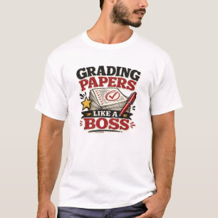Camiseta Corrigindo Trabalhos Como Chefe Professor Engraçad