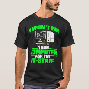 Camiseta Corrigir Computador Pergunte ao Funcionarios Cyber