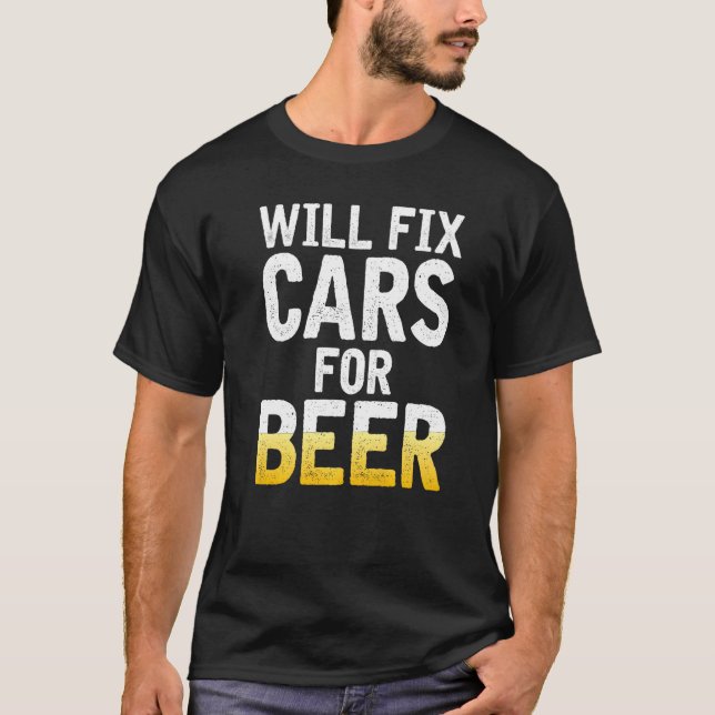 Camiseta Corrigirá Carros Para Mecânica De Reparo De Cervej (Frente)