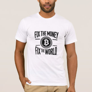 Camiseta Corrija o Dinheiro da Criptomoeda de Bits Mundial