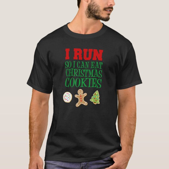 Camiseta Corro Para Comer Cookies De Natal 1 (Frente)