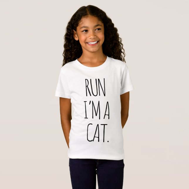 CAMISETA CORRO, SOU UM GATO (Frente Completa)