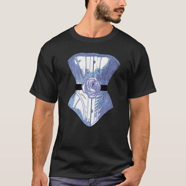 Camiseta Corset Azul E Rosa (Frente)