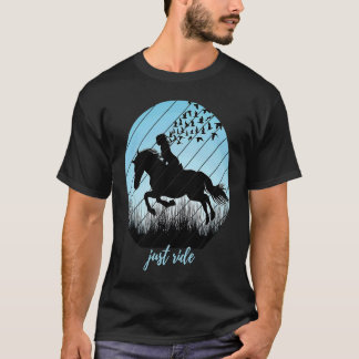 Camiseta Corta Apenas Cavalo De Corda Solto De Silhueta