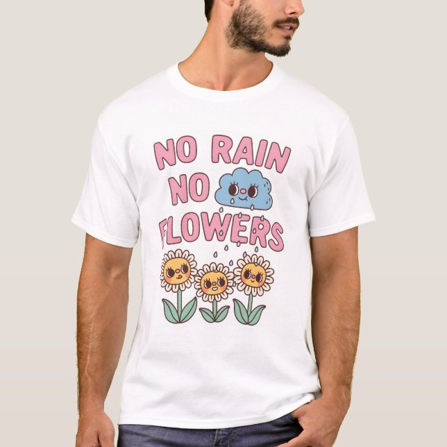 Camiseta Corta Sem Chuva Sem Flores Cota Positiva (Frente)