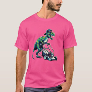 Camiseta Cortador de grama engraçado Velociraptor Dinossaur