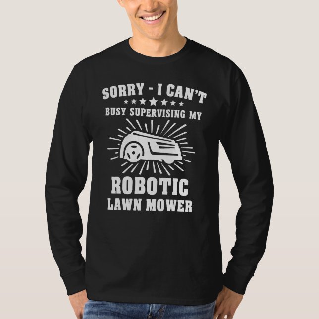 Camiseta Cortador de Grama Robótico Robô Cortando Grama (Frente)