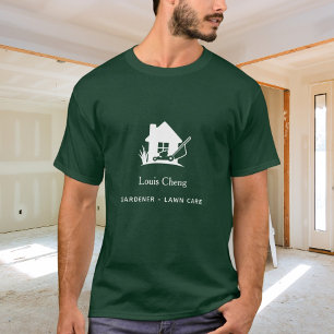 Camiseta Cortador de grama verde para jardinagem