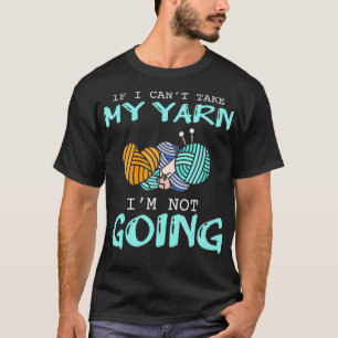 Camiseta Cortando o tricô de Yarn Engraçado tricô de Yarn C