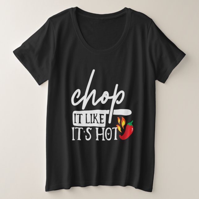 Camiseta Cortar Como Presentes De Chef Engraçados Com Pimen (Frente do Design)