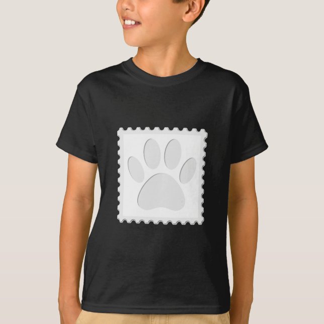Camiseta Cortar Impressão de Pata de Cão (Frente)