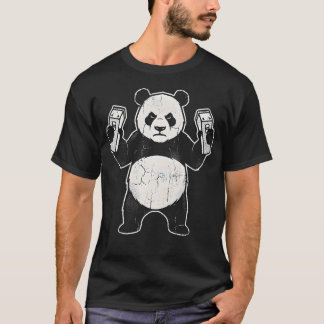 Camiseta Corte de Cabelo de Panda Engraçado