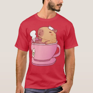 Camiseta Corte De Capybara Cuta Na Taça De Chá