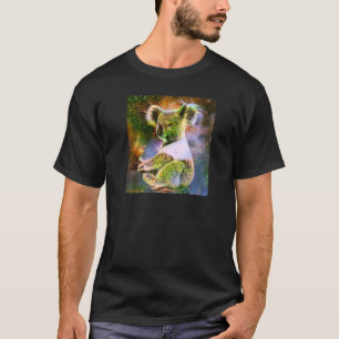Camiseta Corte Koala Verde Árvores Florestais Normais Padrã