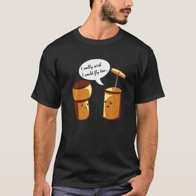 Camiseta Cortiça De Vinho Alcoólico Uvas Fermentadas Por Vi (Frente)