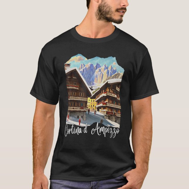 Camiseta Cortina d'Ampezzo Dolomiti Painting Cortina d'Ampe (Frente)