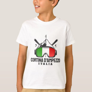 Camiseta Cortina D'ampezzo Itália Estação de Esqui Retro Es