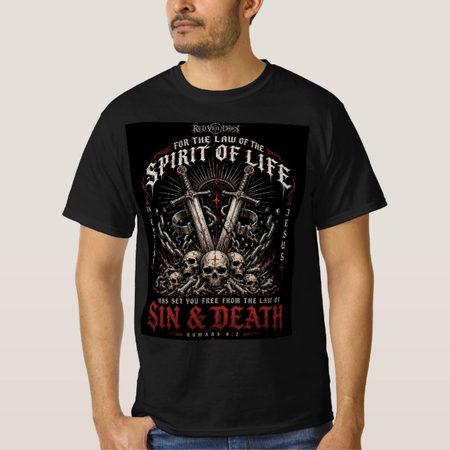 Camiseta CORTINA VERMELHA DAWN - Espírito da vida (Frente)