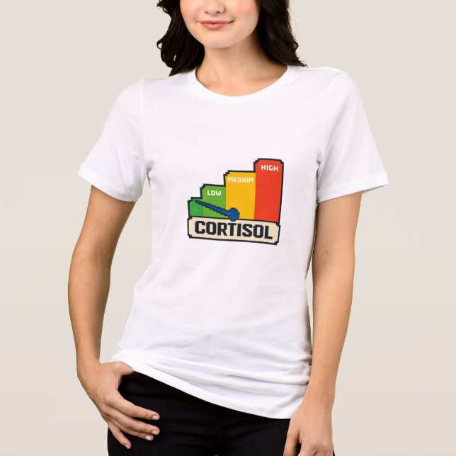 Camiseta Cortisol Meter T-Shirt, Funny Stress Hormon (Frente)