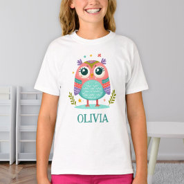 Camiseta Coruja bebê caprichosa colorida fofa