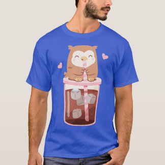 Camiseta Coruja Bonita Aproveitando Café Forçado