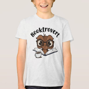 Camiseta Coruja-boquiaberta com livro e café